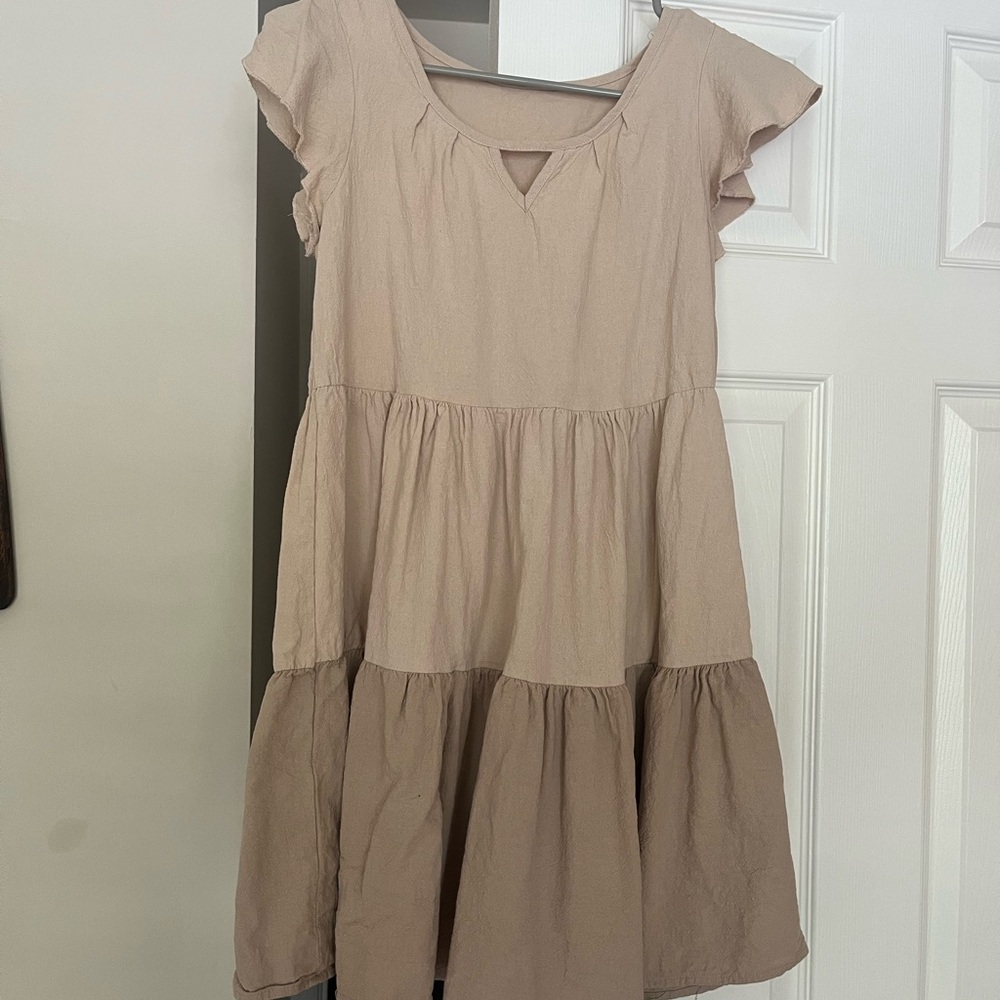 SHEIN Light Brown Textured Dress